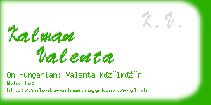 kalman valenta business card